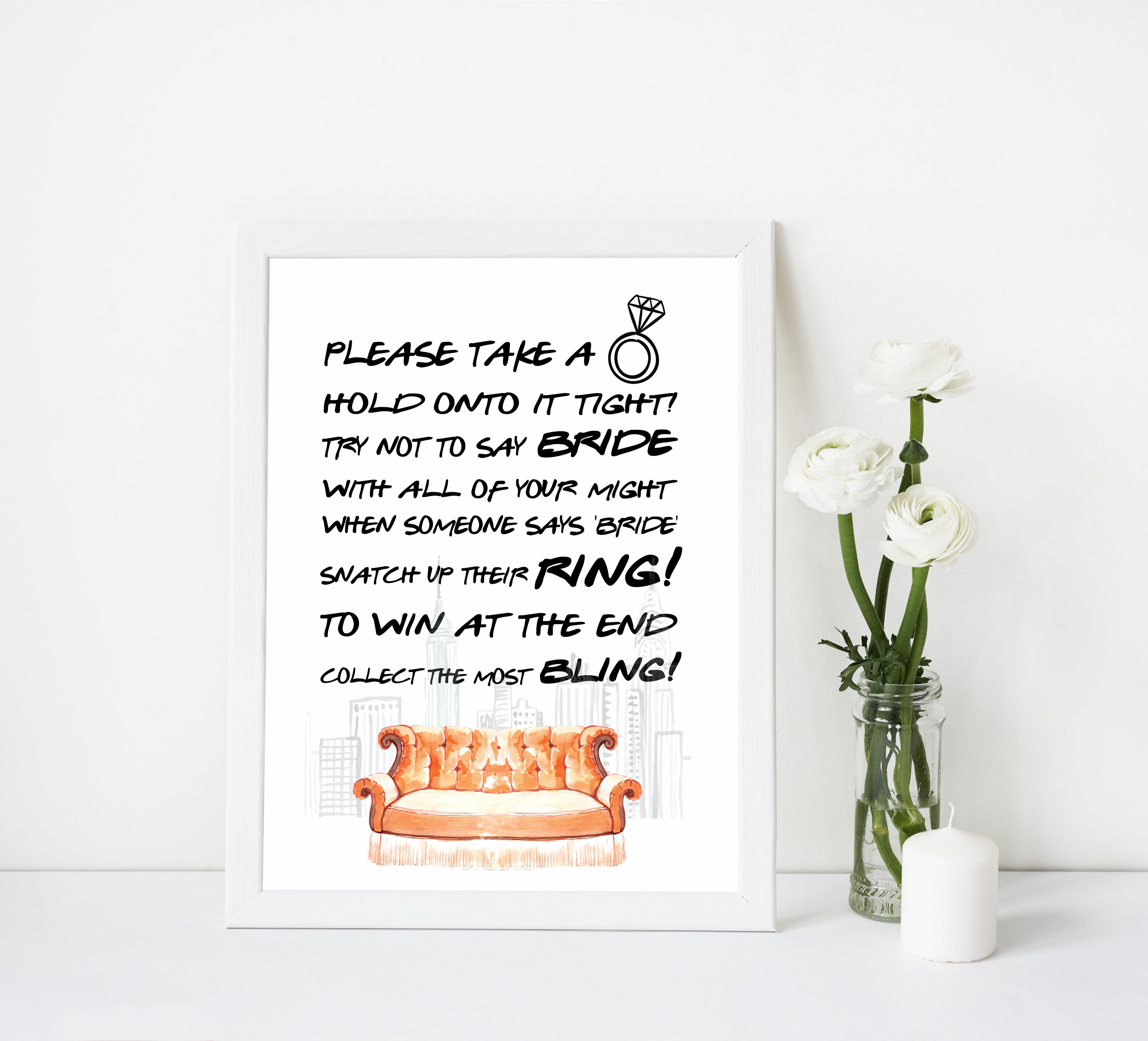 please take a ring game, bridal take a ring game, Printable bridal shower games, friends bridal shower, friends bridal shower games, fun bridal shower games, bridal shower game ideas, friends bridal shower