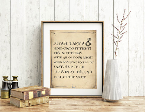 please take a ring game, bridal ring game, Printable bridal shower games, Harry potter bridal shower, Harry Potter bridal shower games, fun bridal shower games, bridal shower game ideas, Harry Potter bridal shower