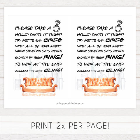 please take a ring game, bridal take a ring game, Printable bridal shower games, friends bridal shower, friends bridal shower games, fun bridal shower games, bridal shower game ideas, friends bridal shower