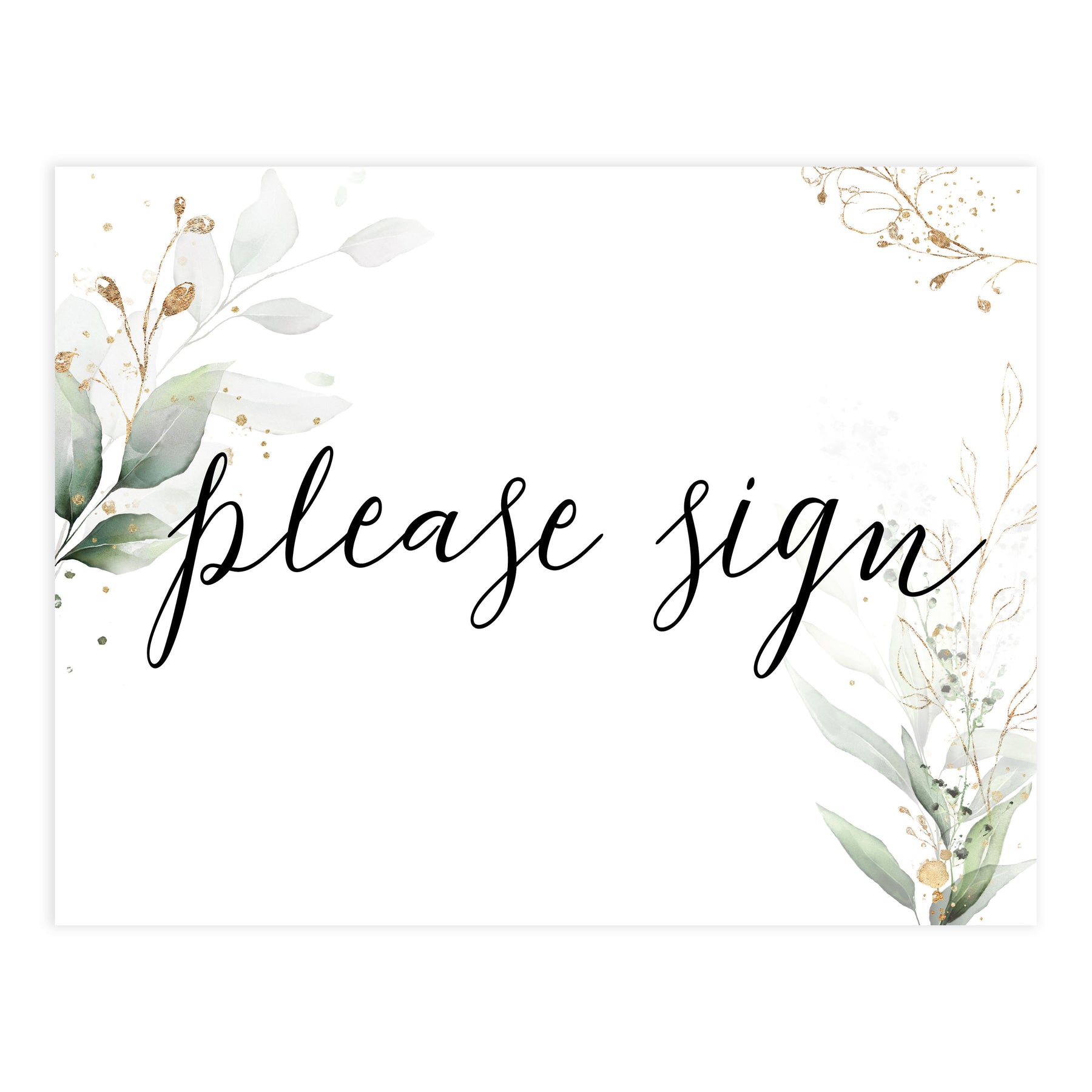 Pleasse Sign Please Sign Table Sign | Printable Wedding & Bridal Shower Stationery ...