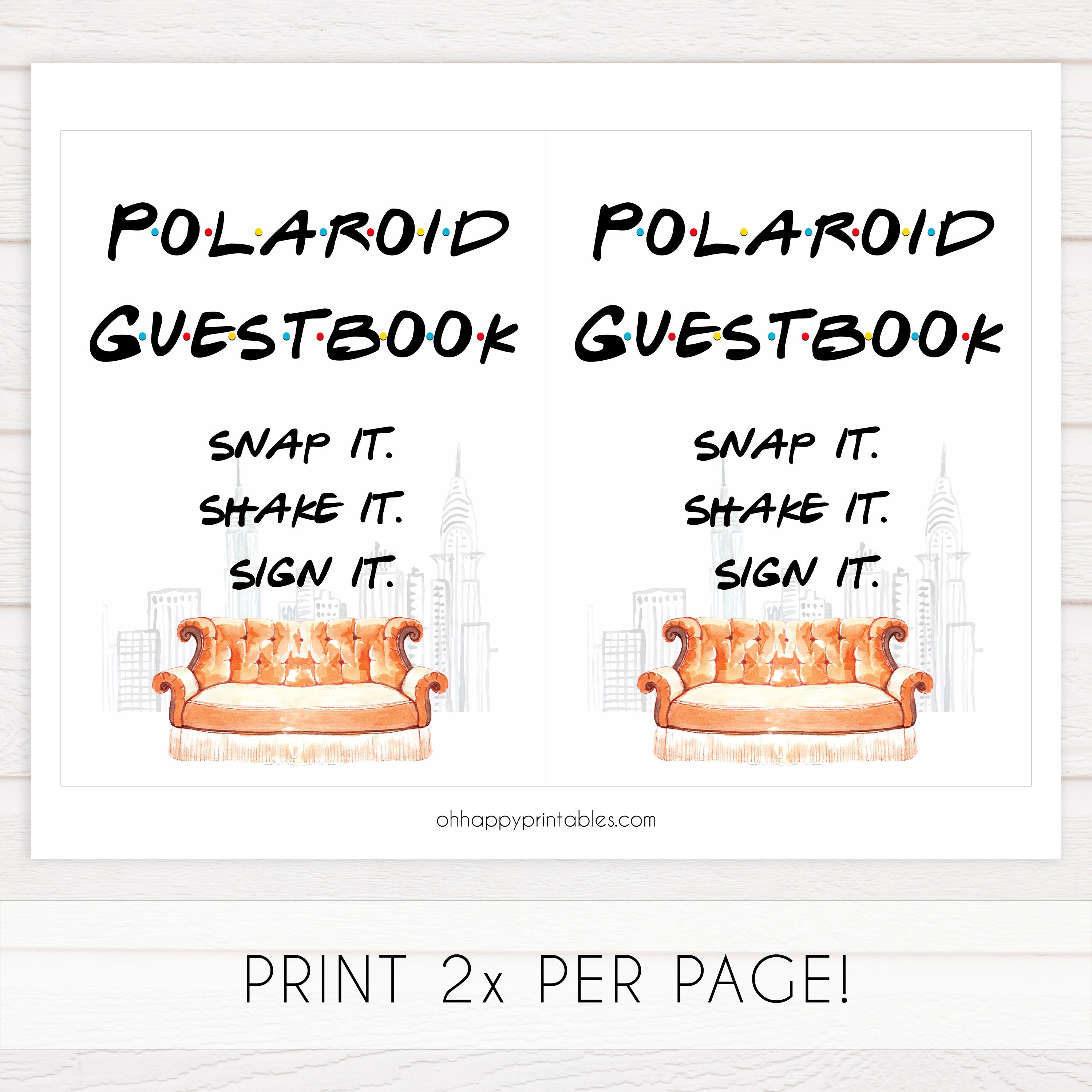 polaroid guestbook sign, polaroid friends signs, Printable bridal shower signs, friends bridal shower decor, friends bridal shower decor ideas, fun bridal shower decor, bridal shower game ideas, friends bridal shower ideas
