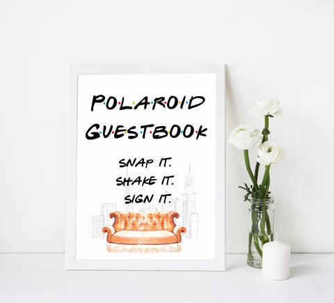 polaroid guestbook sign, polaroid friends signs, Printable bridal shower signs, friends bridal shower decor, friends bridal shower decor ideas, fun bridal shower decor, bridal shower game ideas, friends bridal shower ideas