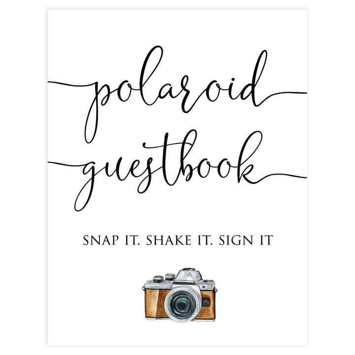 Minimalist bridal shower signs, polaroid guestbook, printable bridal signs, printable bridal decor, minimalist bridal decor, bridal decor, bridal table signs