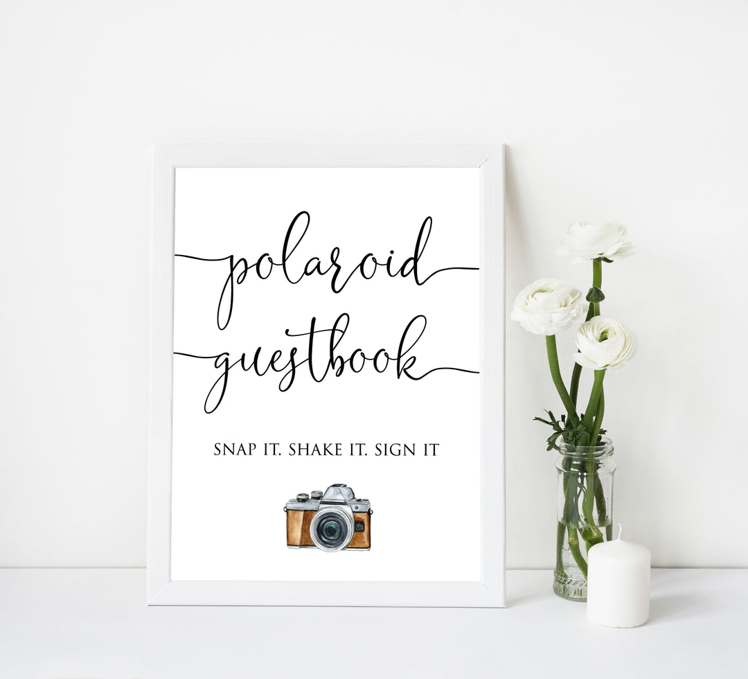 Minimalist bridal shower signs, polaroid guestbook, printable bridal signs, printable bridal decor, minimalist bridal decor, bridal decor, bridal table signs