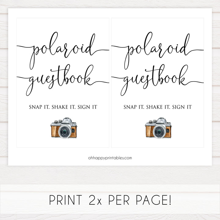 Minimalist bridal shower signs, polaroid guestbook, printable bridal signs, printable bridal decor, minimalist bridal decor, bridal decor, bridal table signs