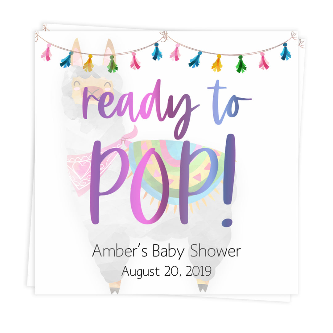 ready to pop tags, baby pop tags, Printable baby shower games, llama fiesta fun baby games, baby shower games, fun baby shower ideas, top baby shower ideas, Llama fiesta shower baby shower, fiesta baby shower ideas