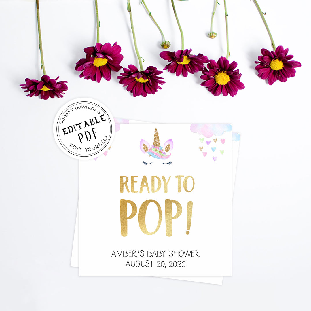 editable pop tags, pop tags, Printable baby shower games, unicorn baby games, baby shower games, fun baby shower ideas, top baby shower ideas, unicorn baby shower, baby shower games, fun unicorn baby shower ideas
