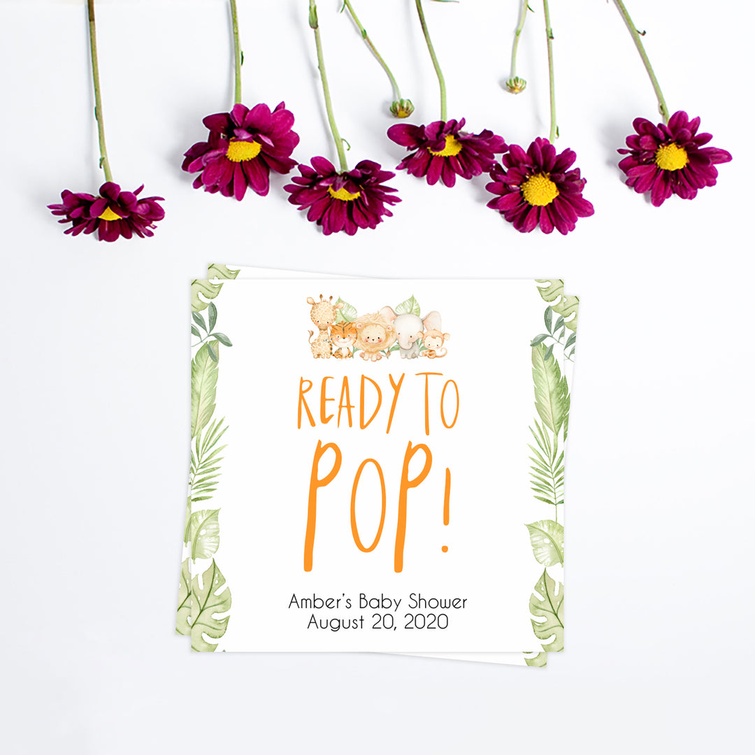ready to pop baby tags, baby pop tags, Printable baby shower games, safari animals baby games, baby shower games, fun baby shower ideas, top baby shower ideas, safari animals baby shower, baby shower games, fun baby shower ideas