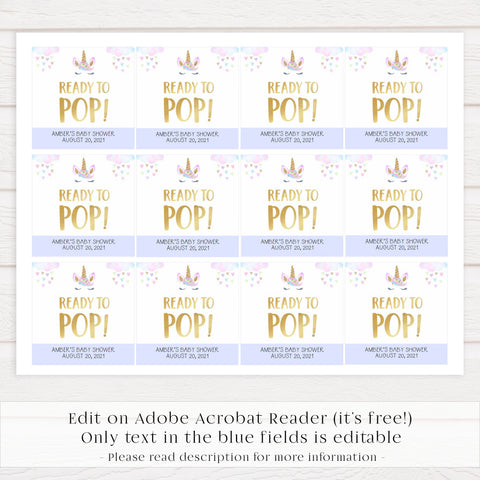 editable pop tags, pop tags, Printable baby shower games, unicorn baby games, baby shower games, fun baby shower ideas, top baby shower ideas, unicorn baby shower, baby shower games, fun unicorn baby shower ideas