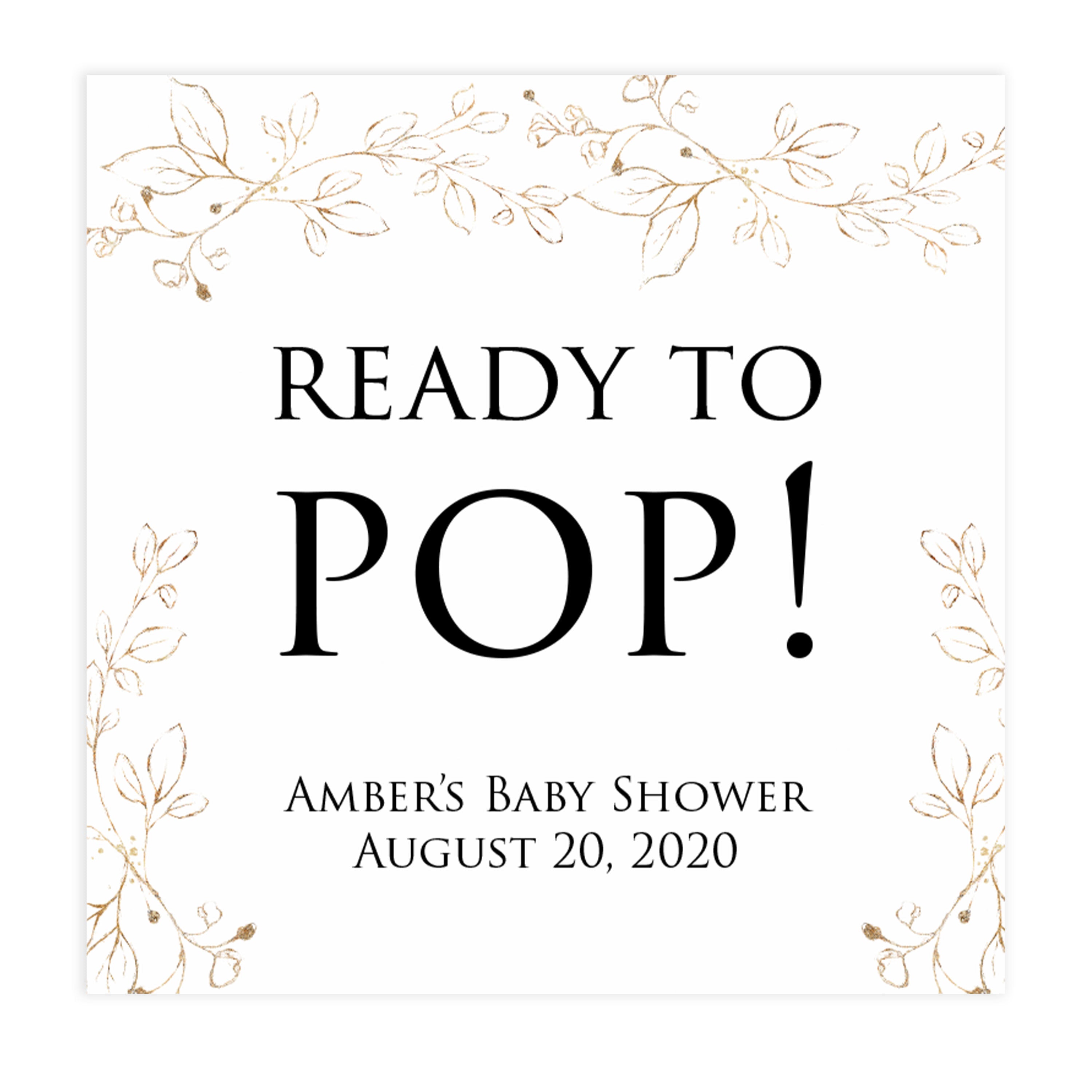 ready to pop tags, Printable baby shower games, gold leaf baby games, baby shower games, fun baby shower ideas, top baby shower ideas, gold leaf baby shower, baby shower games, fun gold leaf baby shower ideas