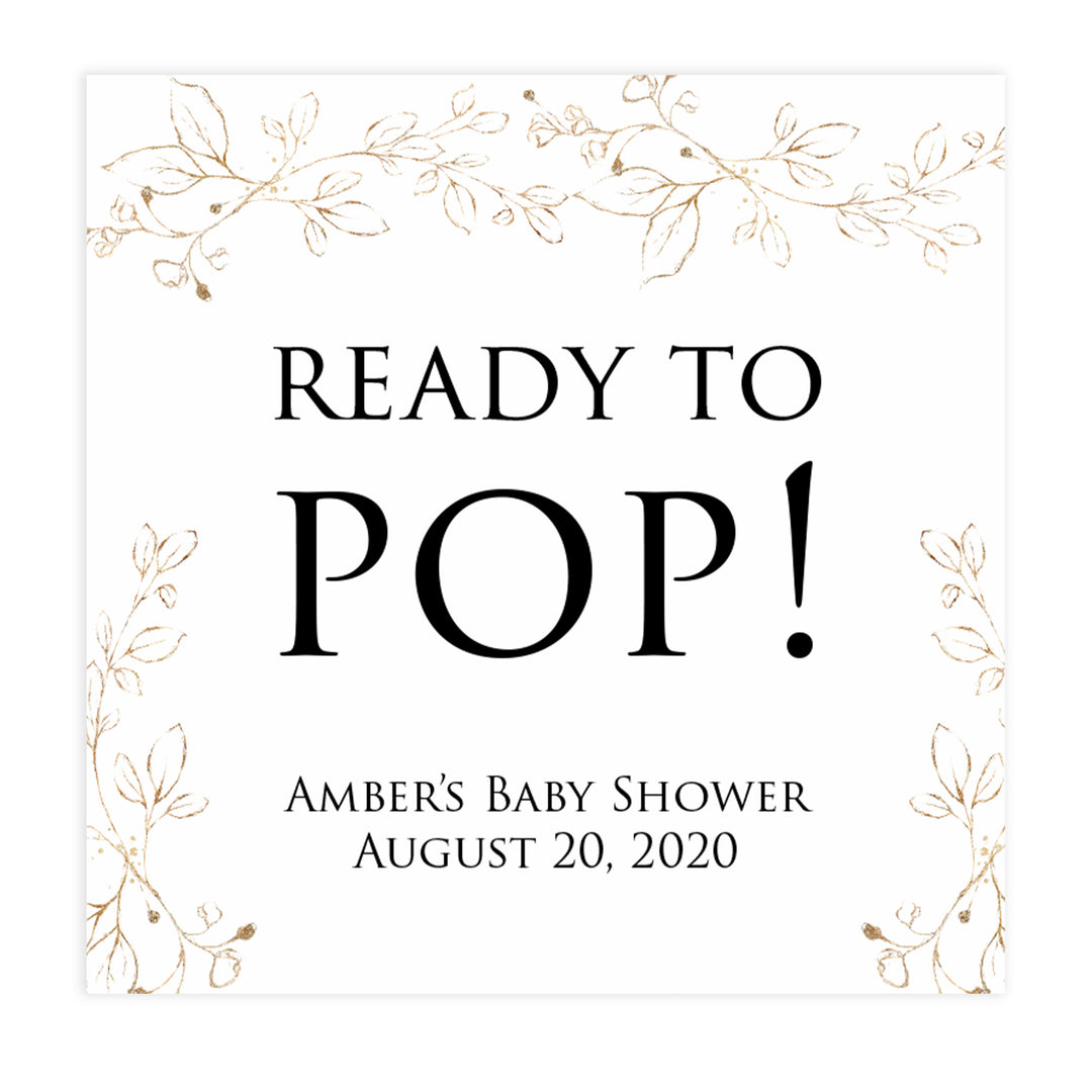 ready to pop tags, Printable baby shower games, gold leaf baby games, baby shower games, fun baby shower ideas, top baby shower ideas, gold leaf baby shower, baby shower games, fun gold leaf baby shower ideas