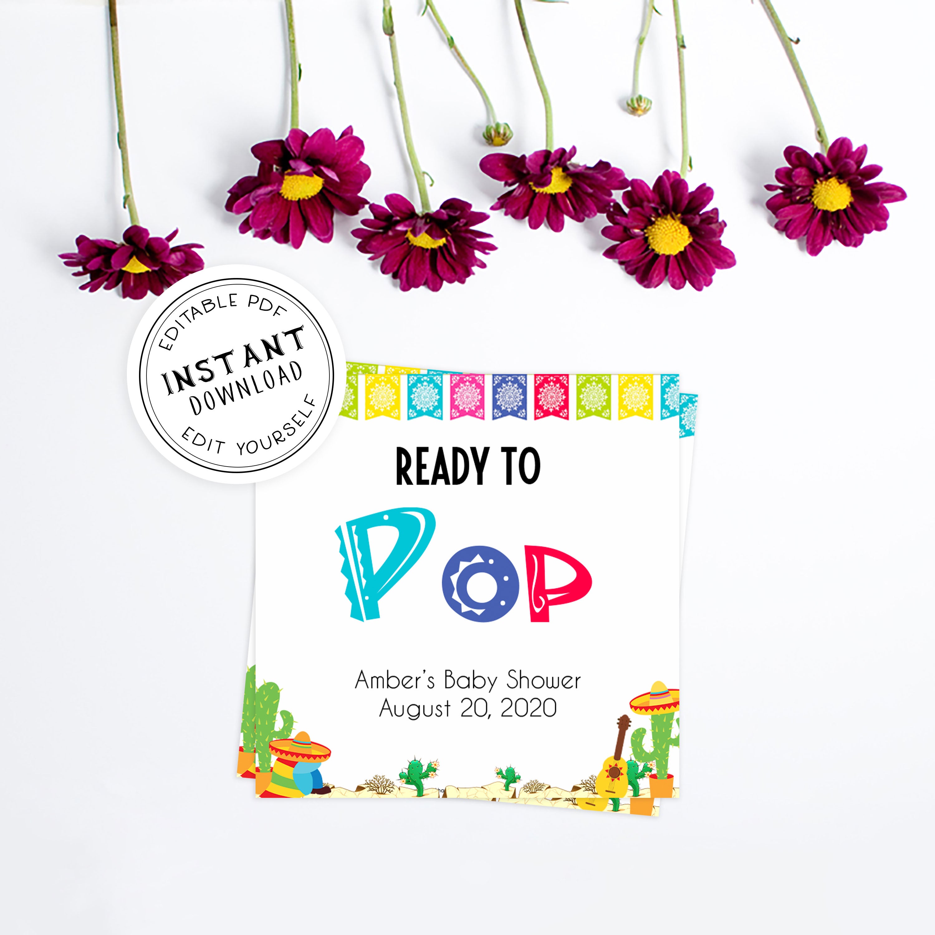 ready to pop tags, baby pop tags, Printable baby shower games, Mexican fiesta fun baby games, baby shower games, fun baby shower ideas, top baby shower ideas, fiesta shower baby shower, fiesta baby shower ideas