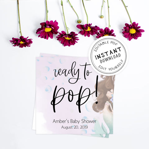 ready to pop baby tags, baby pop tags, Printable baby shower games, little mermaid baby games, baby shower games, fun baby shower ideas, top baby shower ideas, little mermaid baby shower, baby shower games, pink hearts baby shower ideas