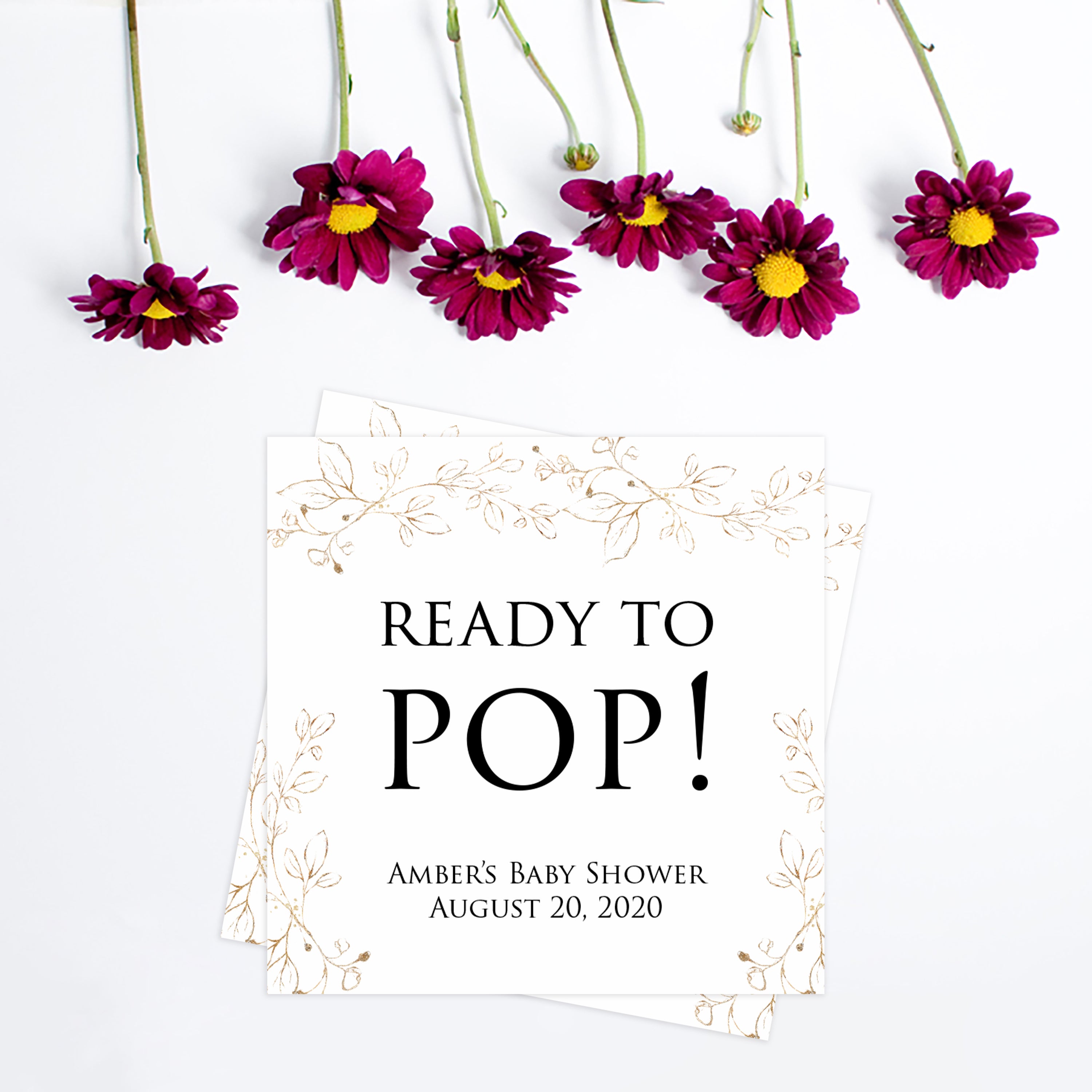 ready to pop tags, Printable baby shower games, gold leaf baby games, baby shower games, fun baby shower ideas, top baby shower ideas, gold leaf baby shower, baby shower games, fun gold leaf baby shower ideas