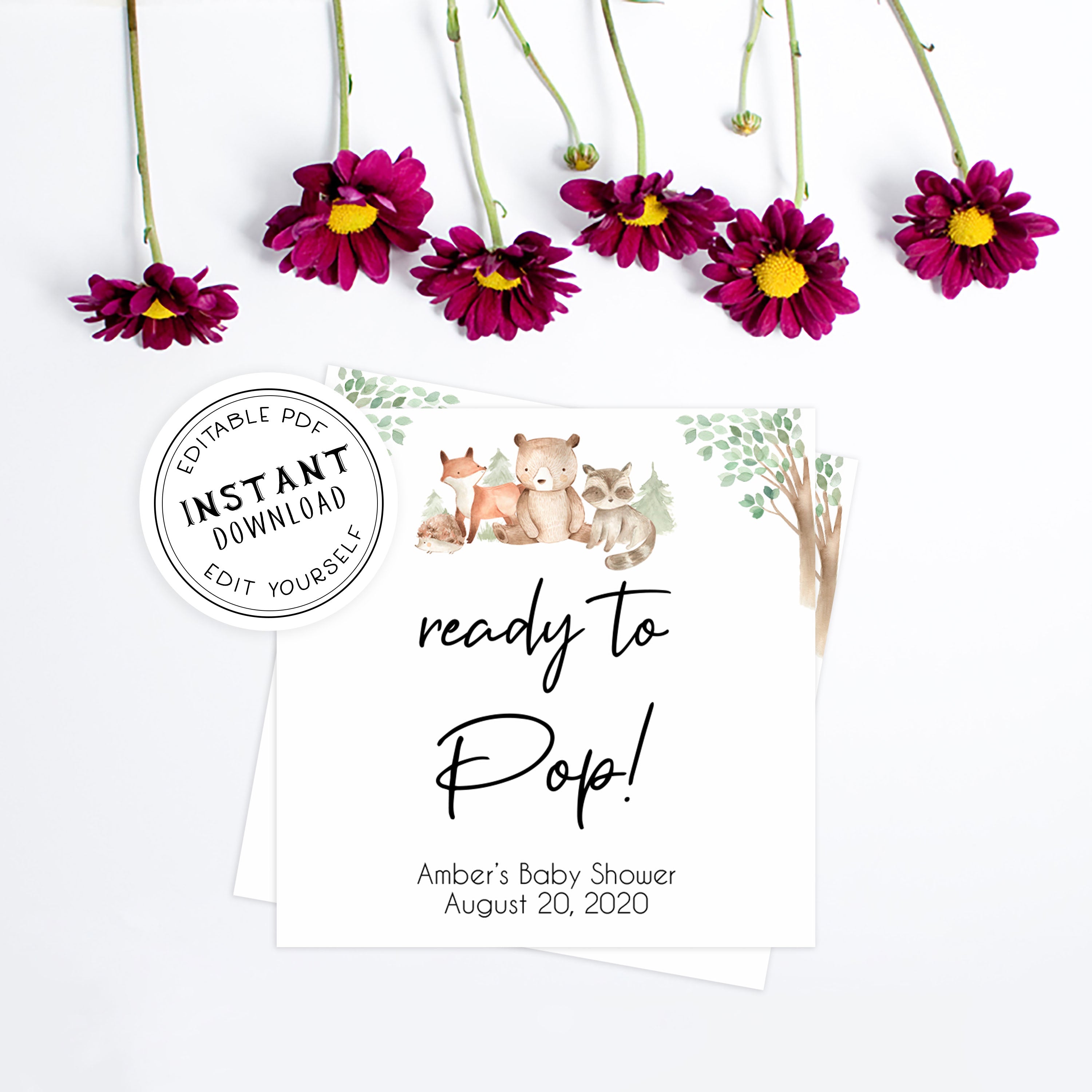 ready to pop tags, Printable baby shower games, woodland animals baby games, baby shower games, fun baby shower ideas, top baby shower ideas, woodland baby shower, baby shower games, fun woodland animals baby shower ideas