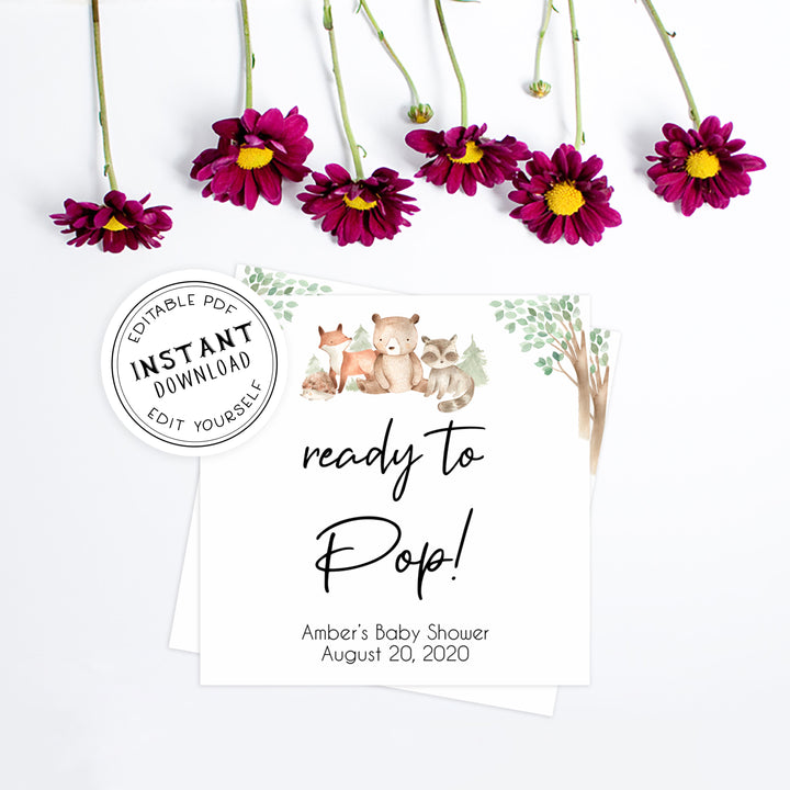 ready to pop tags, Printable baby shower games, woodland animals baby games, baby shower games, fun baby shower ideas, top baby shower ideas, woodland baby shower, baby shower games, fun woodland animals baby shower ideas