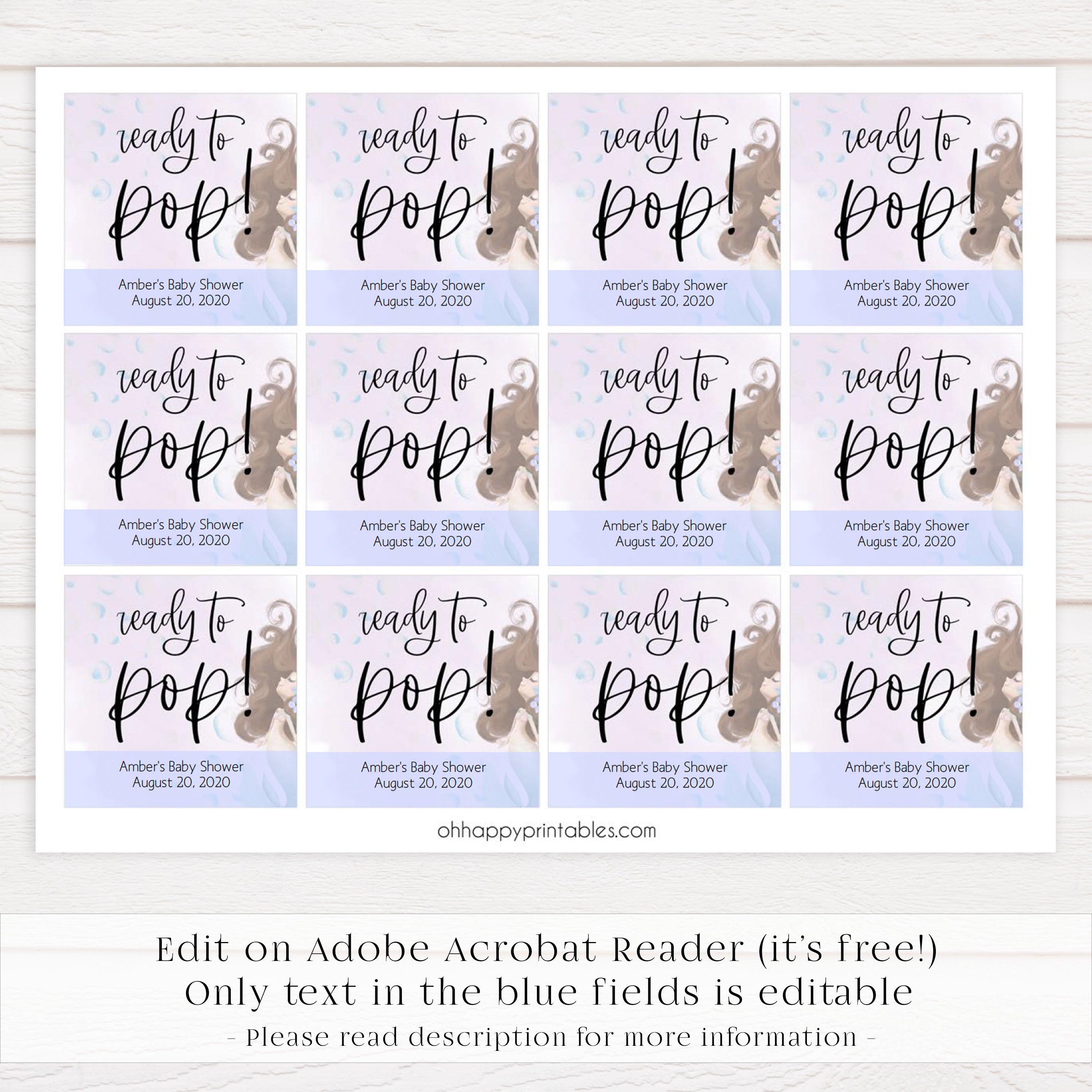 ready to pop baby tags, baby pop tags, Printable baby shower games, little mermaid baby games, baby shower games, fun baby shower ideas, top baby shower ideas, little mermaid baby shower, baby shower games, pink hearts baby shower ideas