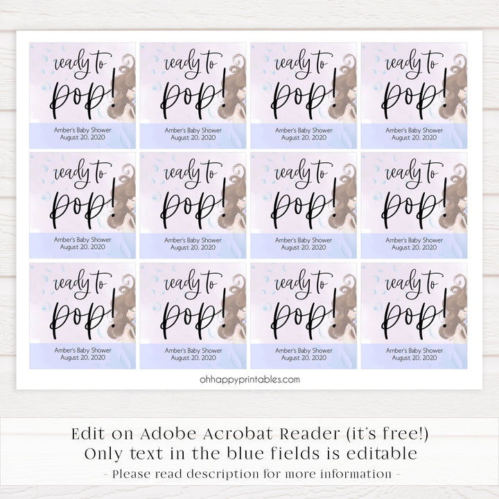 ready to pop baby tags, baby pop tags, Printable baby shower games, little mermaid baby games, baby shower games, fun baby shower ideas, top baby shower ideas, little mermaid baby shower, baby shower games, pink hearts baby shower ideas