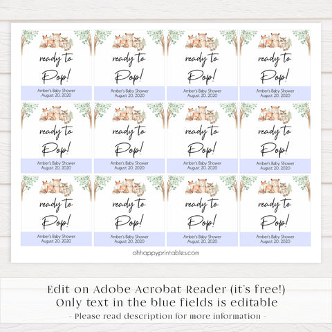 ready to pop tags, Printable baby shower games, woodland animals baby games, baby shower games, fun baby shower ideas, top baby shower ideas, woodland baby shower, baby shower games, fun woodland animals baby shower ideas