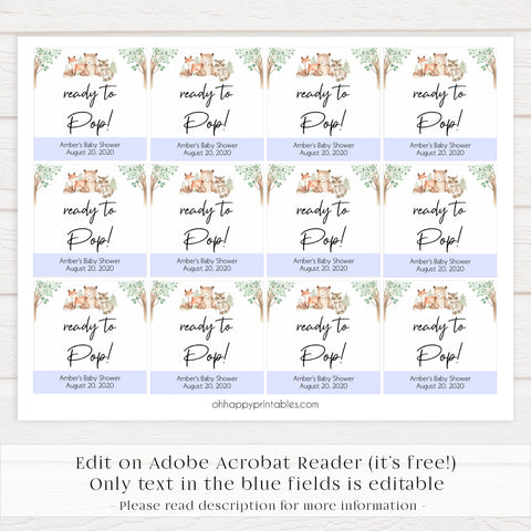 ready to pop tags, Printable baby shower games, woodland animals baby games, baby shower games, fun baby shower ideas, top baby shower ideas, woodland baby shower, baby shower games, fun woodland animals baby shower ideas