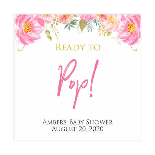 Ready to pop tags, baby pop tags, Printable baby shower games, blush floral fun baby games, baby shower games, fun baby shower ideas, top baby shower ideas, blush baby shower, blue baby shower ideas
