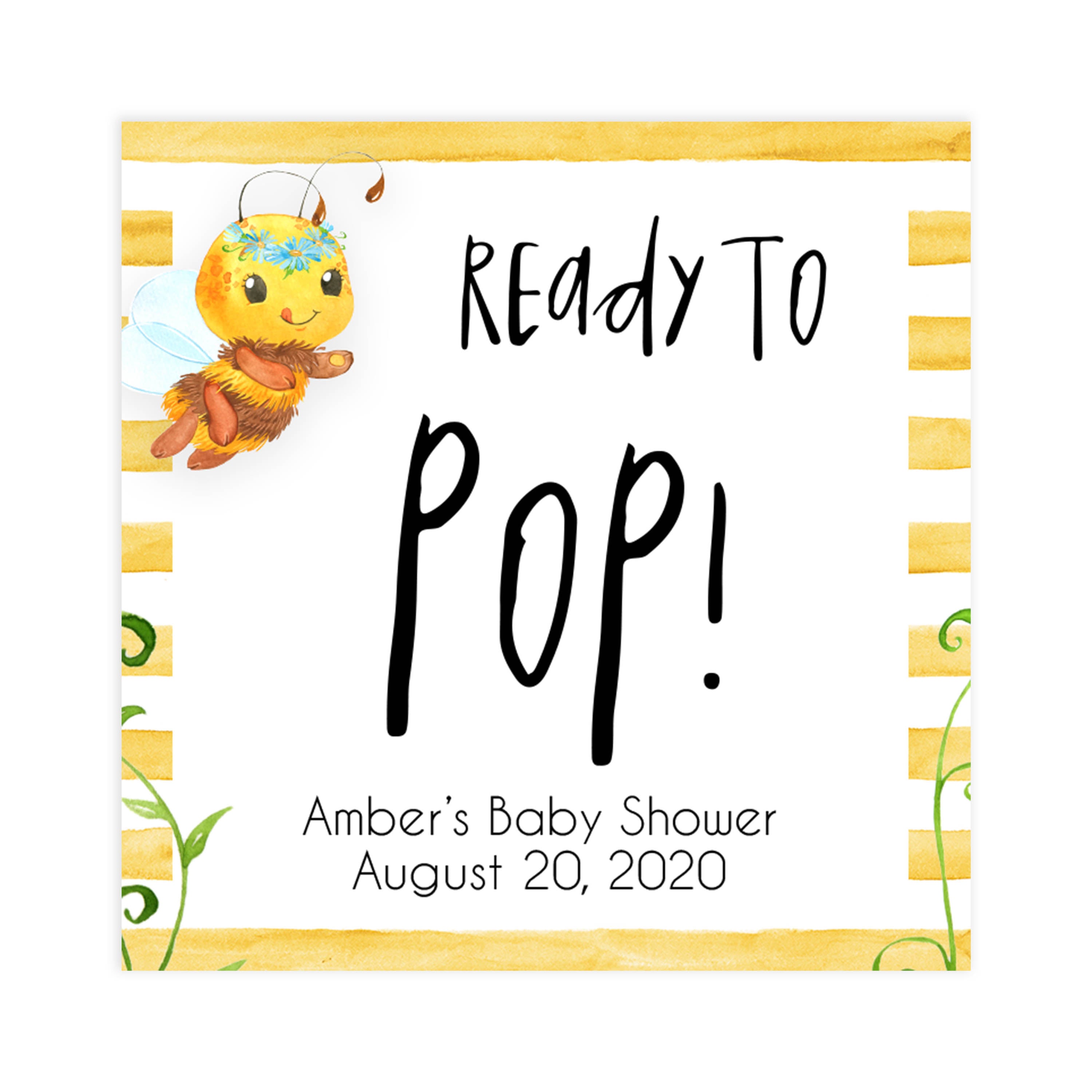 ready to pop tags, pop baby tags, Printable baby shower games, mommy bee fun baby games, baby shower games, fun baby shower ideas, top baby shower ideas, mommy to bee baby shower, friends baby shower ideas