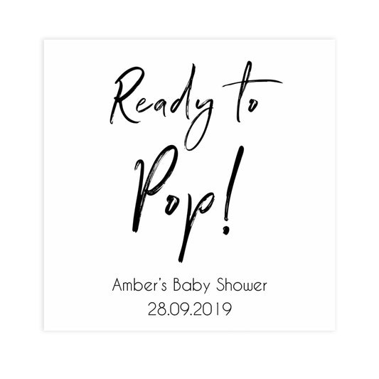 Ready to Pop baby shower tags, printable baby shower tags, gender neutral baby decor, printable baby tags