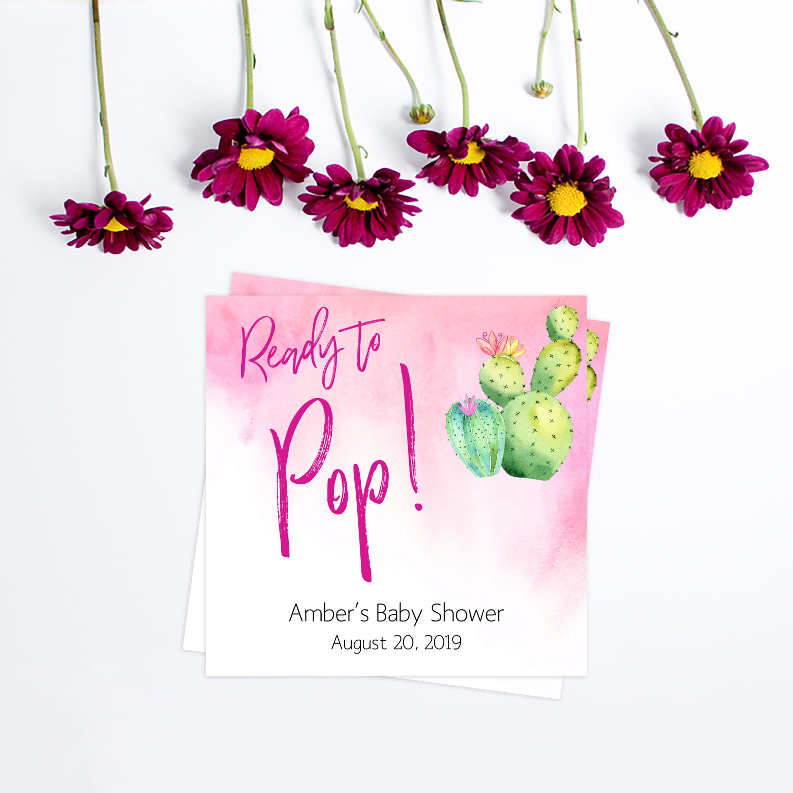 Cactus baby games, ready to pop tags, popcorn tags, printable baby shower games, Mexican baby shower, fun baby games, top baby games, best baby games, baby shower games