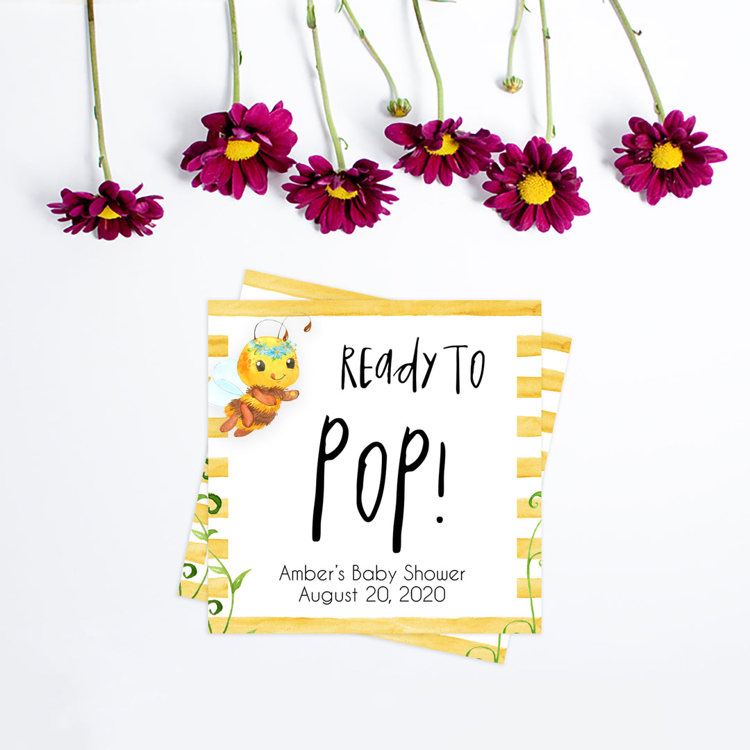 ready to pop tags, pop baby tags, Printable baby shower games, mommy bee fun baby games, baby shower games, fun baby shower ideas, top baby shower ideas, mommy to bee baby shower, friends baby shower ideas