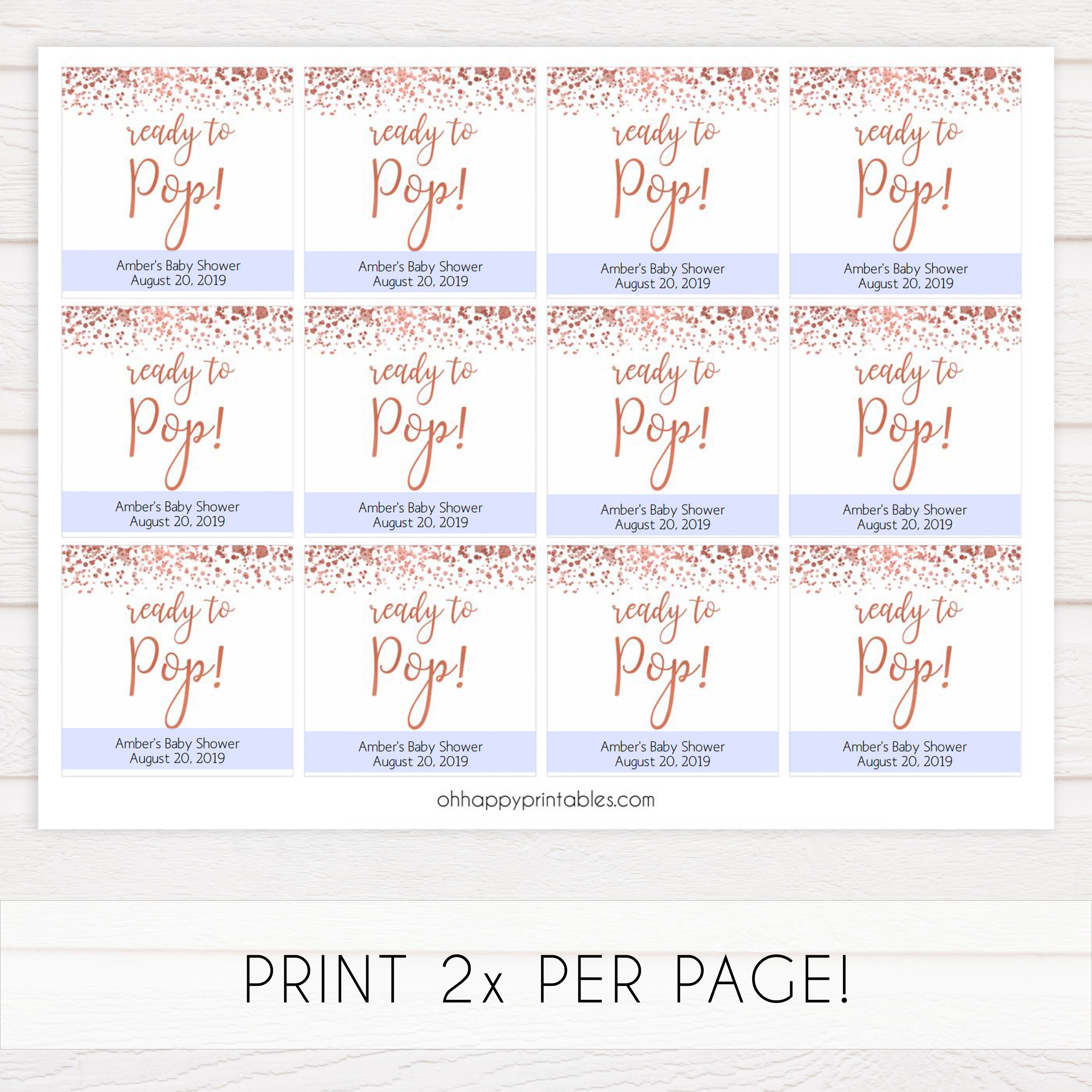ready to pop baby tags, editable ready to pop tags, Printable baby shower games, rose gold fun baby games, baby shower games, fun baby shower ideas, top baby shower ideas, blush baby shower, rose gold baby shower ideas