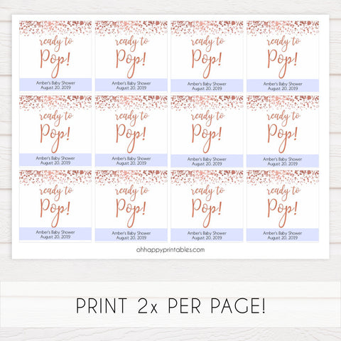 ready to pop baby tags, editable ready to pop tags, Printable baby shower games, rose gold fun baby games, baby shower games, fun baby shower ideas, top baby shower ideas, blush baby shower, rose gold baby shower ideas