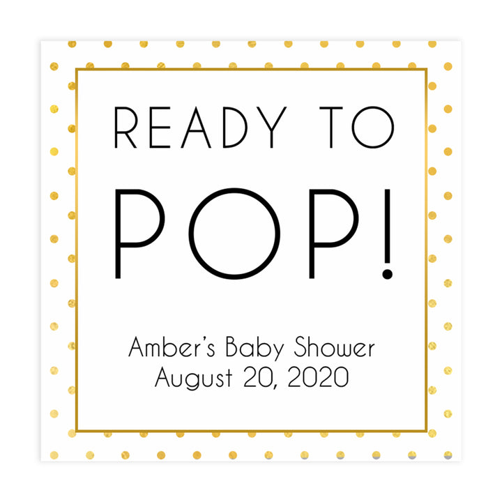 ready to pop baby tags, Printable baby shower games, baby gold dots fun baby games, baby shower games, fun baby shower ideas, top baby shower ideas, gold glitter shower baby shower, friends baby shower ideas