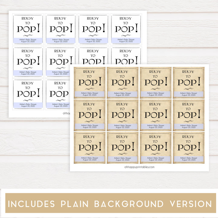 Ready to pop baby tags, Wizard baby shower games, printable baby shower games, Harry Potter baby games, Harry Potter baby shower, fun baby shower games,  fun baby ideas