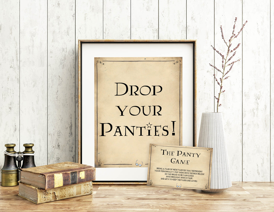 drop your panties game, bridal drop your panties, Printable bridal shower games, Harry potter bridal shower, Harry Potter bridal shower games, fun bridal shower games, bridal shower game ideas, Harry Potter bridal shower