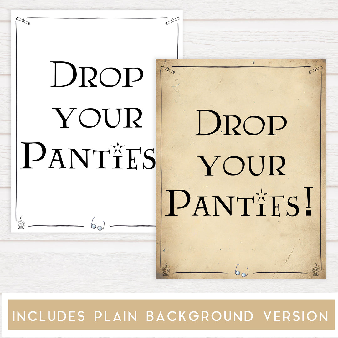 drop your panties game, bridal drop your panties, Printable bridal shower games, Harry potter bridal shower, Harry Potter bridal shower games, fun bridal shower games, bridal shower game ideas, Harry Potter bridal shower