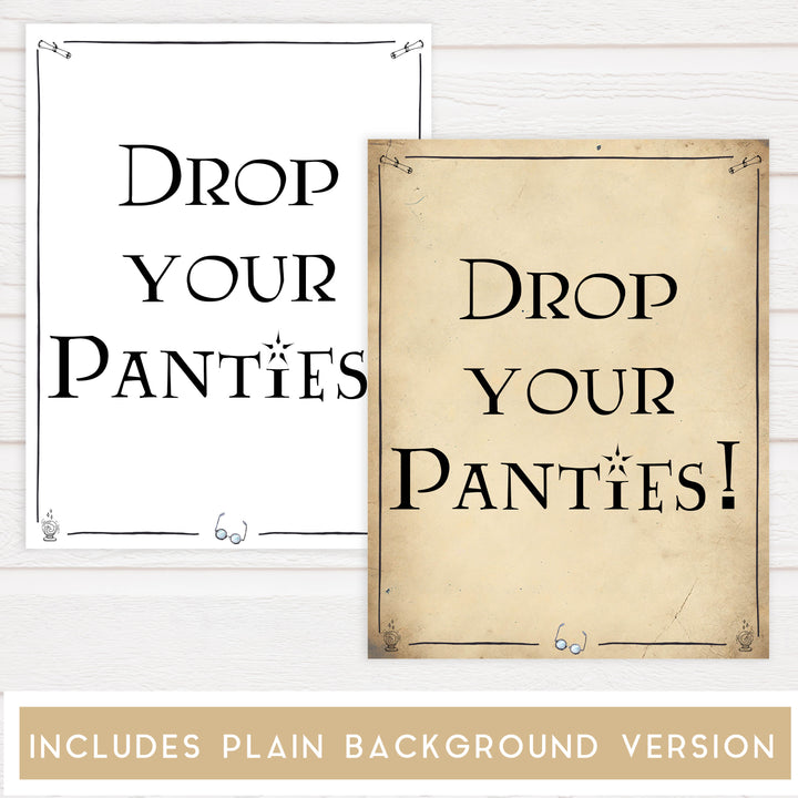drop your panties game, bridal drop your panties, Printable bridal shower games, Harry potter bridal shower, Harry Potter bridal shower games, fun bridal shower games, bridal shower game ideas, Harry Potter bridal shower