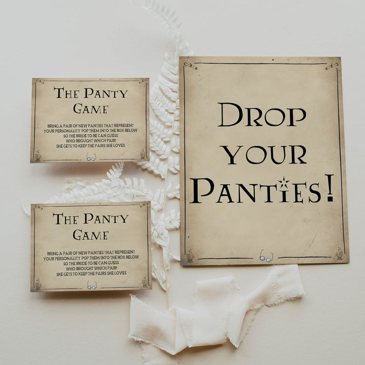 drop your panties game, bridal drop your panties, Printable bridal shower games, Harry potter bridal shower, Harry Potter bridal shower games, fun bridal shower games, bridal shower game ideas, Harry Potter bridal shower
