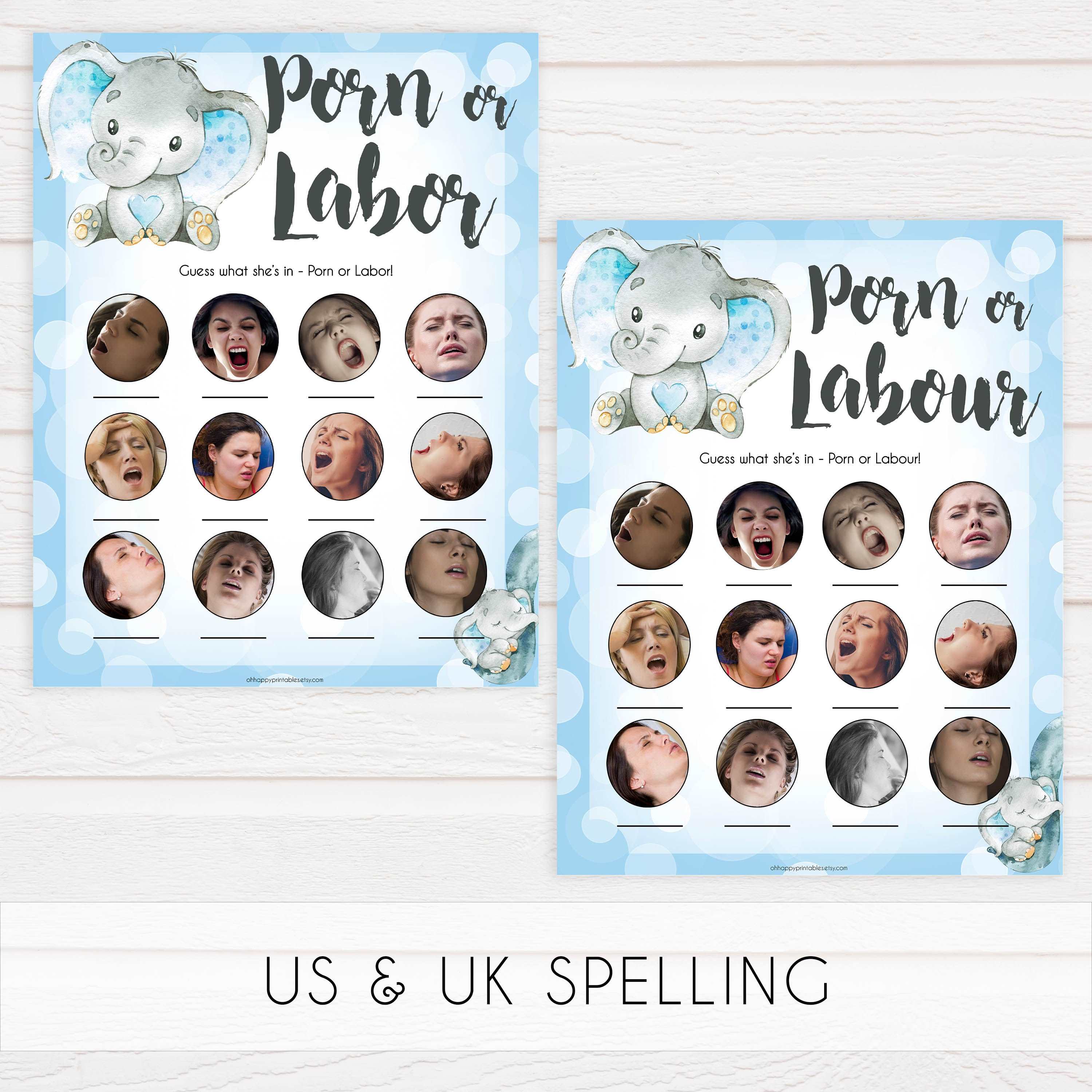 labor or porn, baby bump or beer belly games, Printable baby shower games, fun baby games, baby shower games, fun baby shower ideas, top baby shower ideas, blue elephant baby shower, blue baby shower ideas