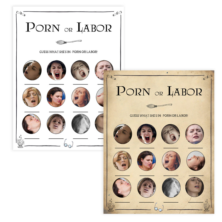 Porn or Labor Game, Labor or Porn, Wizard baby shower games, printable baby shower games, Harry Potter baby games, Harry Potter baby shower, fun baby shower games,  fun baby ideas