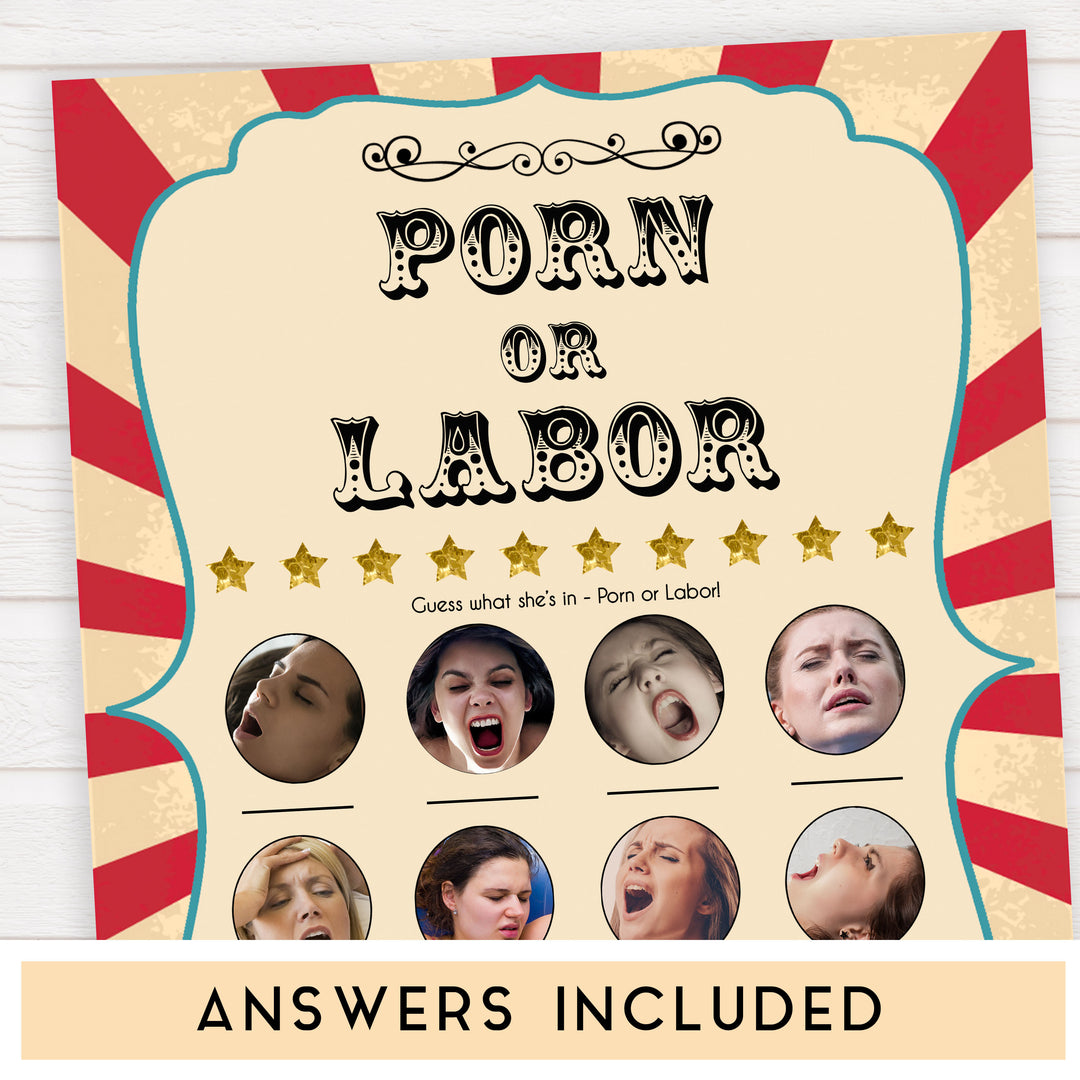 Circus labor or porn, porn or labour baby shower games, circus baby games, carnival baby games, printable baby games, fun baby games, popular baby games, carnival baby shower, carnival theme