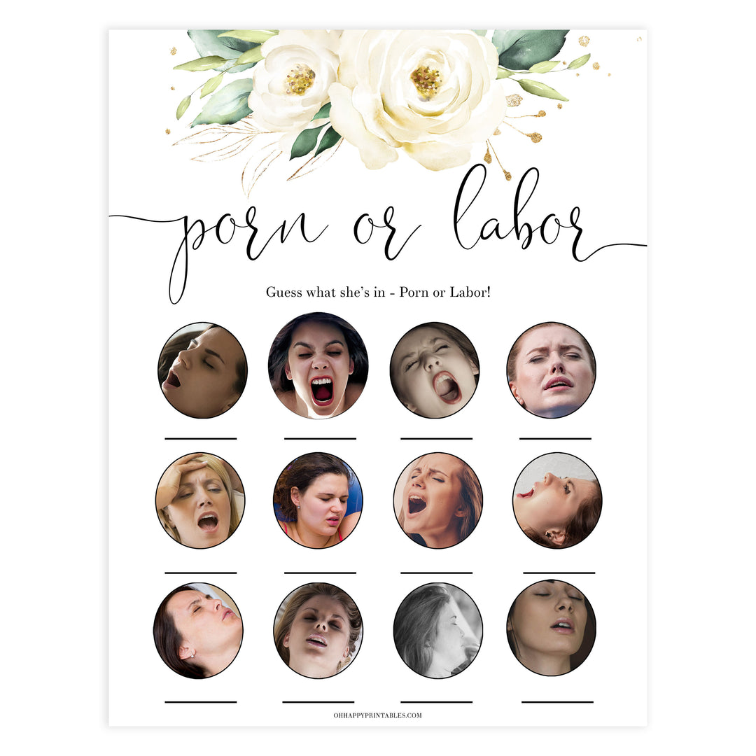 porn or labor baby game, Printable baby shower games, shite floral baby games, baby shower games, fun baby shower ideas, top baby shower ideas, floral baby shower, baby shower games, fun floral baby shower ideas