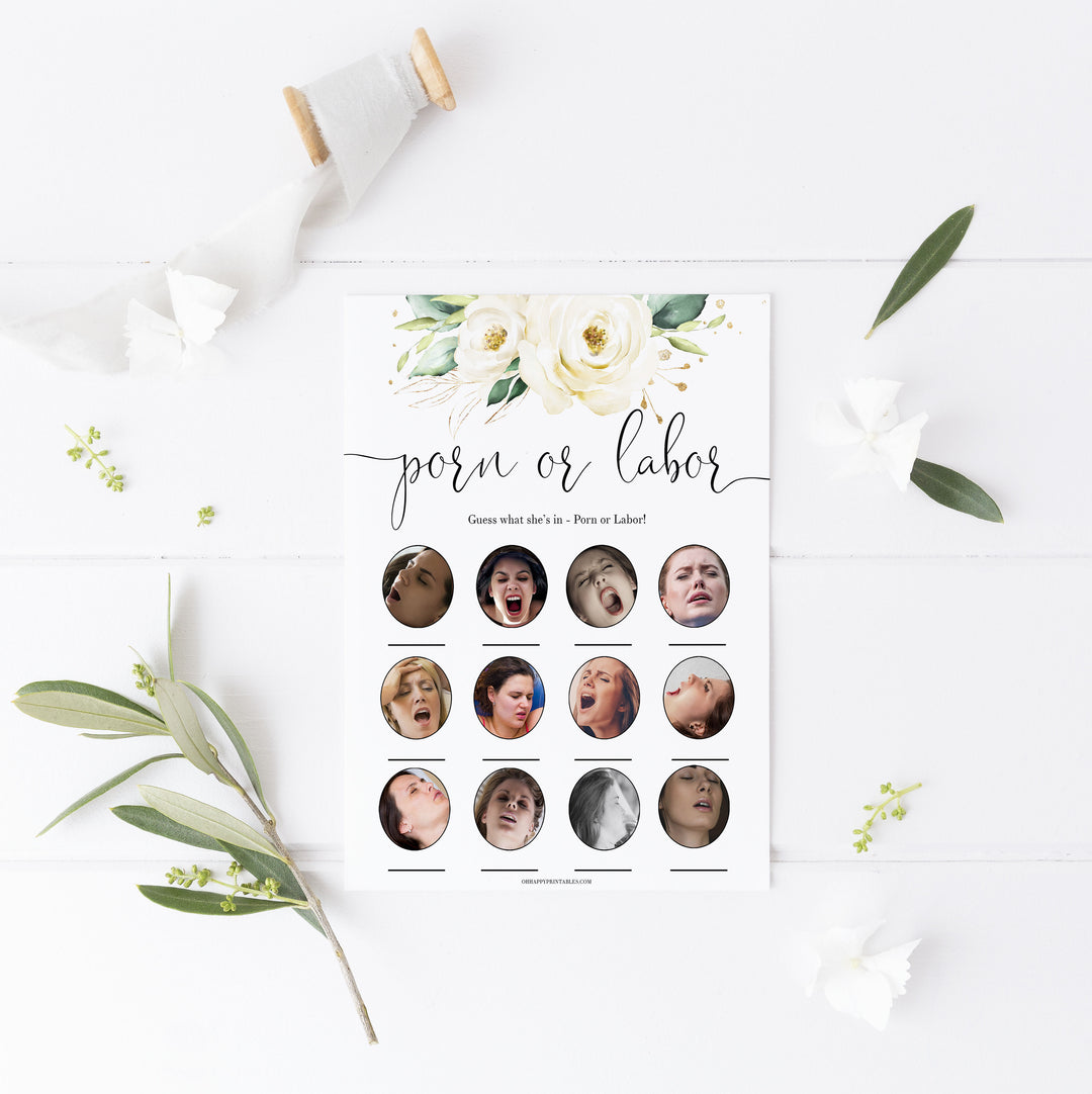 porn or labor baby game, Printable baby shower games, shite floral baby games, baby shower games, fun baby shower ideas, top baby shower ideas, floral baby shower, baby shower games, fun floral baby shower ideas