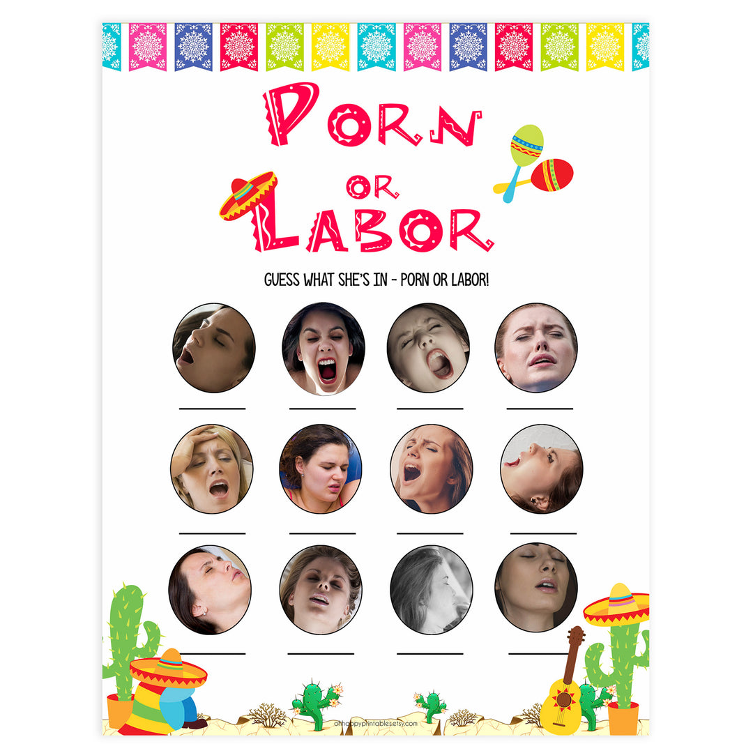 porn or labor, labor or porn game, Printable baby shower games, Mexican fiesta fun baby games, baby shower games, fun baby shower ideas, top baby shower ideas, fiesta shower baby shower, fiesta baby shower ideas