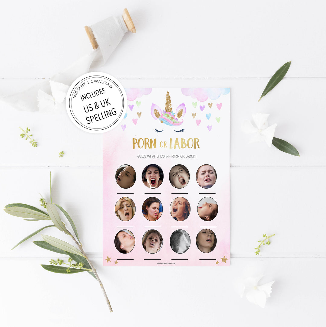 porn or labor baby shower games, Printable baby shower games, unicorn baby games, baby shower games, fun baby shower ideas, top baby shower ideas, unicorn baby shower, baby shower games, fun unicorn baby shower ideas
