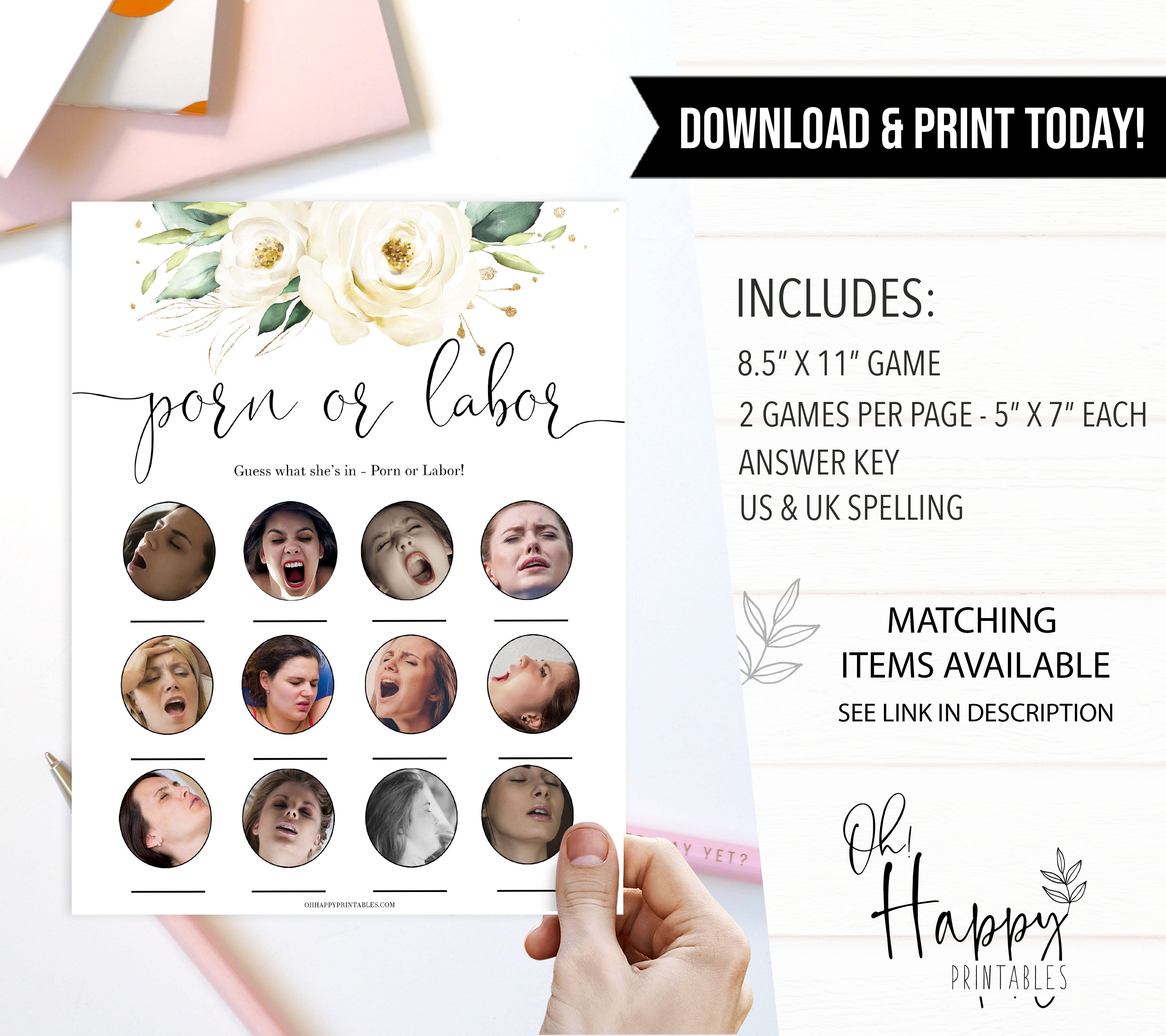 porn or labor baby game, Printable baby shower games, shite floral baby games, baby shower games, fun baby shower ideas, top baby shower ideas, floral baby shower, baby shower games, fun floral baby shower ideas