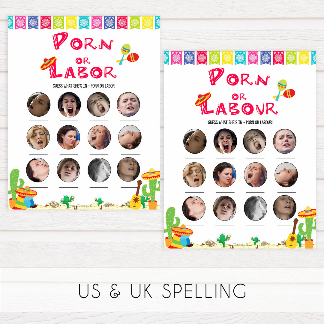 porn or labor, labor or porn game, Printable baby shower games, Mexican fiesta fun baby games, baby shower games, fun baby shower ideas, top baby shower ideas, fiesta shower baby shower, fiesta baby shower ideas