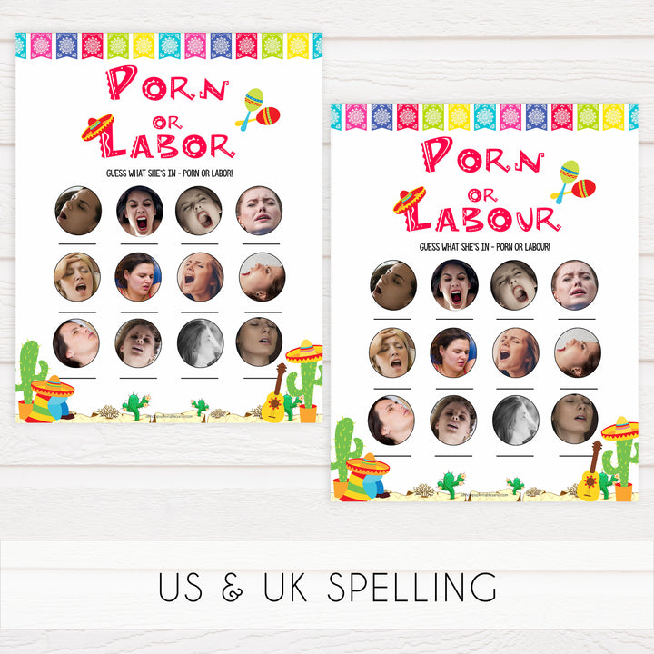 porn or labor, labor or porn game, Printable baby shower games, Mexican fiesta fun baby games, baby shower games, fun baby shower ideas, top baby shower ideas, fiesta shower baby shower, fiesta baby shower ideas