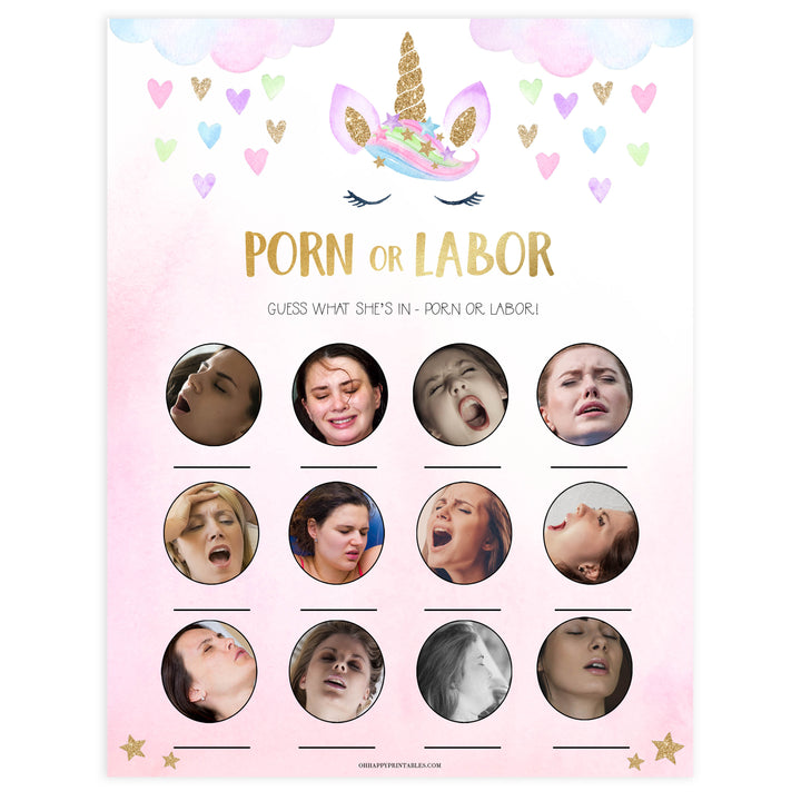 porn or labor baby shower games, Printable baby shower games, unicorn baby games, baby shower games, fun baby shower ideas, top baby shower ideas, unicorn baby shower, baby shower games, fun unicorn baby shower ideas