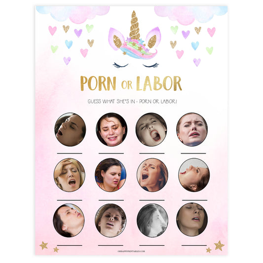 porn or labor baby shower games, Printable baby shower games, unicorn baby games, baby shower games, fun baby shower ideas, top baby shower ideas, unicorn baby shower, baby shower games, fun unicorn baby shower ideas