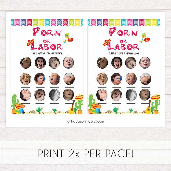 porn or labor, labor or porn game, Printable baby shower games, Mexican fiesta fun baby games, baby shower games, fun baby shower ideas, top baby shower ideas, fiesta shower baby shower, fiesta baby shower ideas